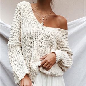 Princess Polly Cream Knit Sweater